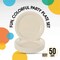50 Count Ivory Paper Plates Elegant Disposable Party Celebrations for Events 7"